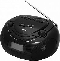 RITMIX RBB-030BT black 5 Вт * 2, FM/AM/SW 1-2 4 диапазонное радио, Bluetooth, дисплей, телескопическая антенна, воспроизведение с USB/SD, аудио формат