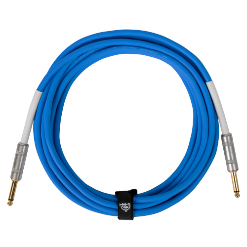 ROCKDALE Wild C5 инструментальный (гитарный) кабель, цвет голубой, металлические разъемы mono jack - mono jack, 5 метров фото 3