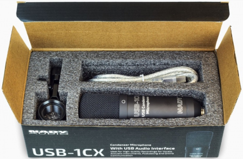 Nady USB-1CX Студийный конденсаторный микрофон, диафрагма 19 мм, 20-20000 Гц, кардиоида, чувствитель фото 2
