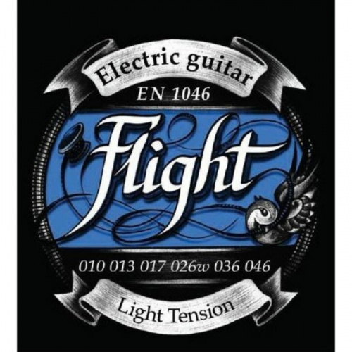 FLIGHT EN1046 струны для электрогитары, 10-46, натяжение Light, сталь, обмотка никель