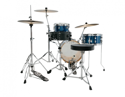 TAMA LJK36H3-ISP CLUB-JAM SUITCASE ударная установка из 3-х барабанов, береза, цвет синий искристый, со стойкой, педалью и стуло