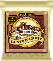 ERNIE BALL 3007 набор из 3х комплектов для акуст.гитары Earthwood Custom Light 80/20 (11.5-54)