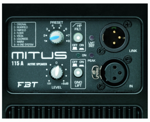 FBT MITUS 115A активная акустическая система, би-амп, 400+200Вт, 133дБ, 46Гц-20к Гц, DSP, 15 +1 фото 3