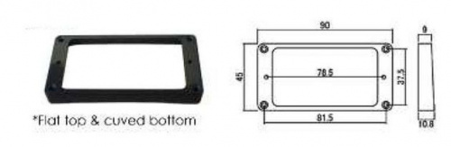 Hosco H-MR-1FB рамка для нэкового хамб-ра, flat top& curved bottom, чёрная, пластик