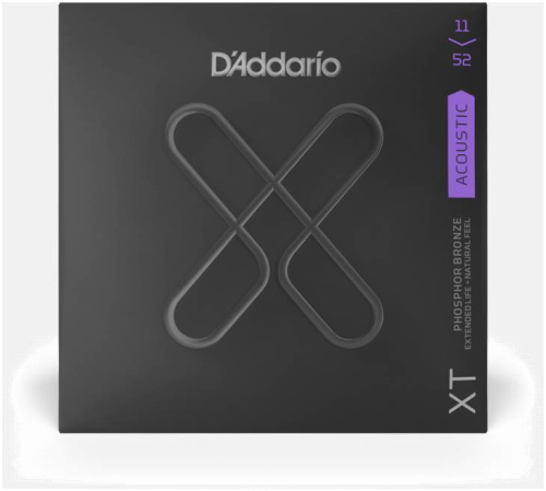 D'ADDARIO XTAPB1152 SET ACOUS XT PH BRZ CST LIGHT струны с покрытием XT для акустической гитары, 11-52 фото 3