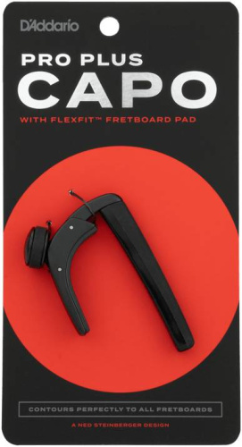 PLANET WAVES PW-CP-19 каподастр для акустической гитары и электрогитары, серия PRO+, черный фото 4