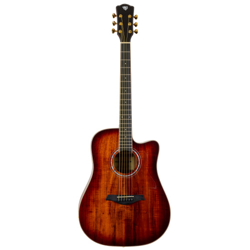 ROCKDALE Aurora D7 C Koa ASB Акустическая гитара. Форма корпуса Dreadnought с вырезом. Цвет санберст. Глянцевое покрытие. Верхняя дека из ели с ламина