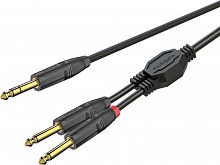 ROXTONE GPTC130/2 Аудио-кабель, 5,5mm, 6,3mm stereo Jack -2x6,3mm mono Jack, цвет черный, 2 м
