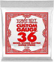 Ernie Ball 1136 струна для электро и акустических гитар. никель, в оплётке, калибр .036