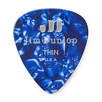 Dunlop Celluloid Blue Pearloid Thin 483P10TH 12Pack медиаторы, тонкие, 12 шт.