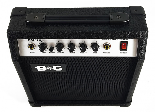 BG PG15 Усилитель гитарный комбо, 15 Вт, 6,5", Input, Gain, Boost switch, Volume, Treble, Middle, Bass, Headphone фото 2