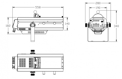 Involight LED FS150 следящая LED пушка, белый светодиод 140 Вт (LED Engin), DMX-512 фото 3