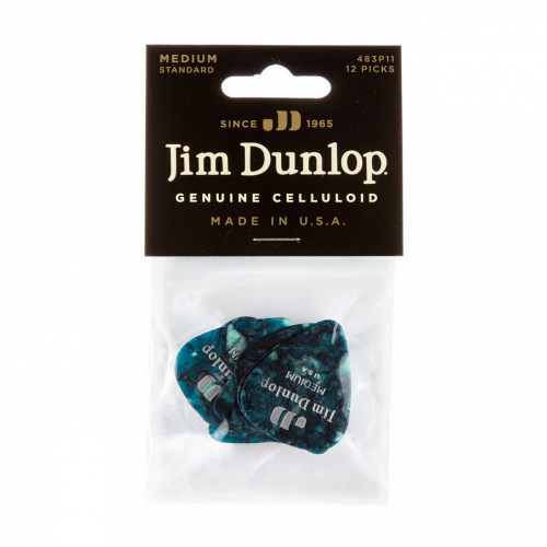 Dunlop Celluloid Turquoise Pearloid Medium 483P11MD 12Pack медиаторы, средние, 12 шт. фото 4