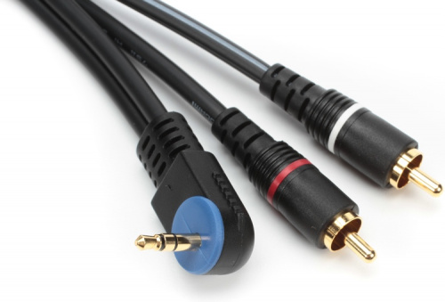Mogami 3.5S-2R-6Ft кабель угловой мини-джек стерео - 2 х RCA "тюльпан" длина 1.8 м., чёрный фото 2