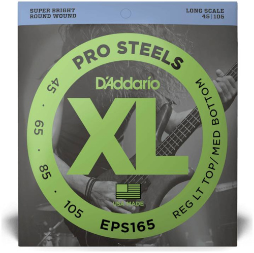 D'Addario EPS165 струны для бас-гитары, ProSteels/Long, 45-105 фото 2