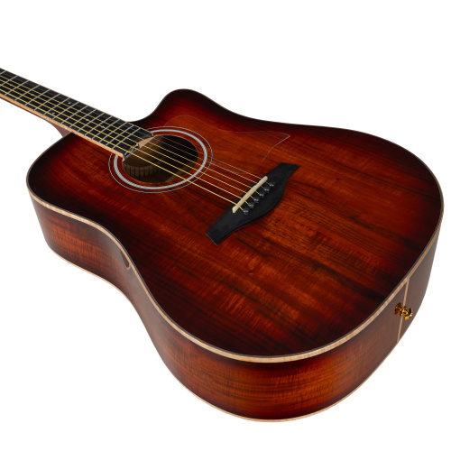 ROCKDALE Aurora D7 C Koa ASB Акустическая гитара. Форма корпуса Dreadnought с вырезом. Цвет санберст. Глянцевое покрытие. Верхняя дека из ели с ламина фото 6