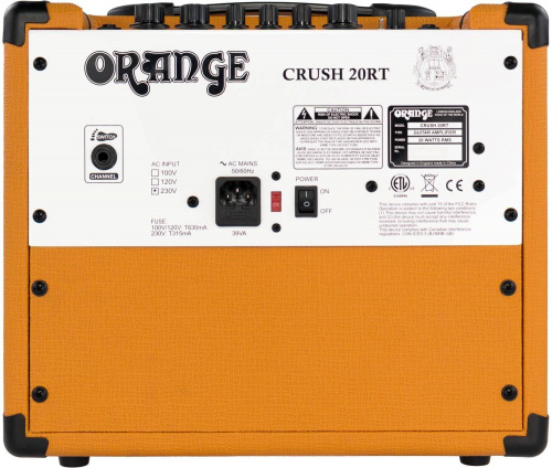 ORANGE CRUSH 20RT гитарный комбо усилитель, 1x8", 20 Вт, встроенный ревербератор и тюнер, 2 канала, фото 7