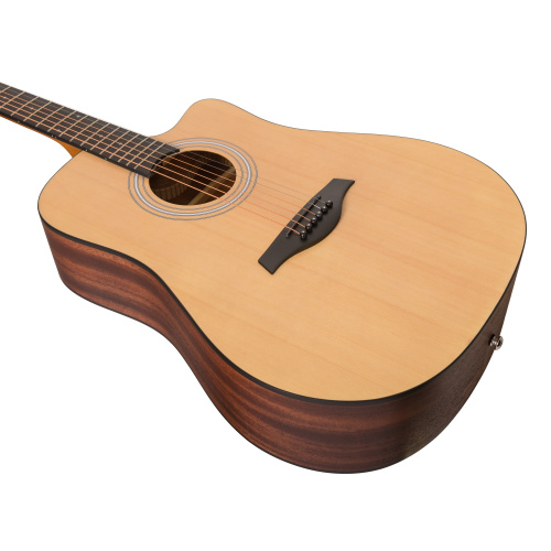 ROCKDALE Aurora D3 Satin C NAT акустическая гитара дредноут с вырезом, цвет натуральный, сатиновое п фото 3