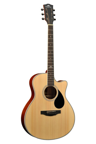 KEPMA A1CE Natural электроакустическая гитара, цвет натуральный, в комплекте 3м кабель
