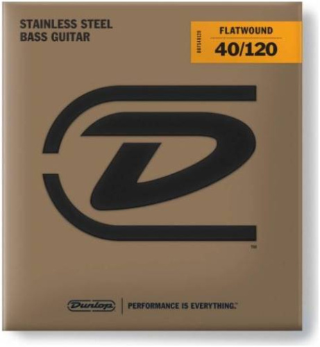 Dunlop Stainless Steel Flatwound DBFS40120 струны для 5 стр. бас-гитары, Long Scale, 40-120