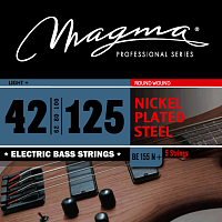 Magma Strings BE155N+ Струны для 5-струнной бас-гитары Low B 42-125, Серия: Nickel Plated Steel, Калибр: 42-62-80-100-125, Обмотка: круглая, никелиров