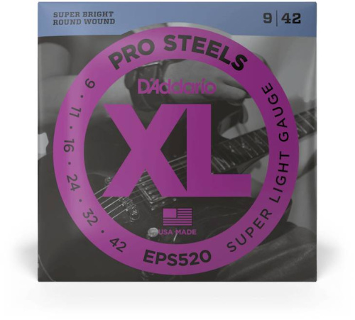 D'Addario EPS520 струны для электрогитары, ProSteels,Super Light, 9-42 фото 3