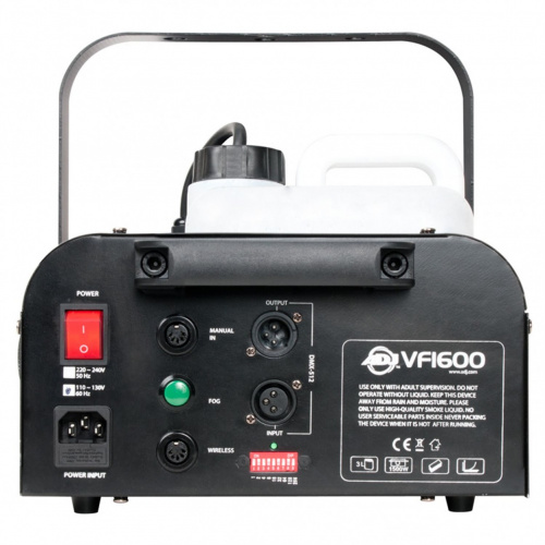 American DJ VF1600 Мобильный DMX-дымогенератор мощностью 1500 Вт - Высокопроизводительный нагреватель быстро нагревает жидкость, оставляя меньше следо фото 2