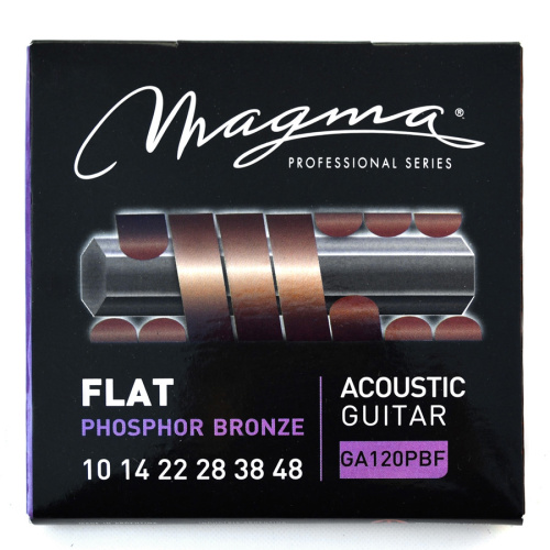 Magma Strings GA120PBF Струны с плоской обмоткой для акустической гитары 10-48, Серия: Flat Phosphor Bronze, Калибр: 10-14-22-28-38-48, Обмотка: плоск
