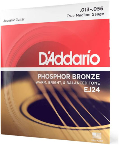 D'Addario EJ24 струны для ак. гитары фосфор/бронза, 13-56 True Medium