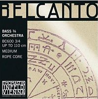THOMASTIK Belcanto BC65 струна H для контрабаса, натяжение среднее, плетеный сердечник, хромированна