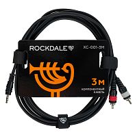 ROCKDALE XC-001-3M готовый компонентный кабель, разъемы stereo mini jack папа (3,5) x 2 RCA, 3м, черный