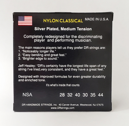 DR NSA CLASSICAL NYLON нейлоновые струны для классической гитары посеребрёные сильное натяжен фото 2