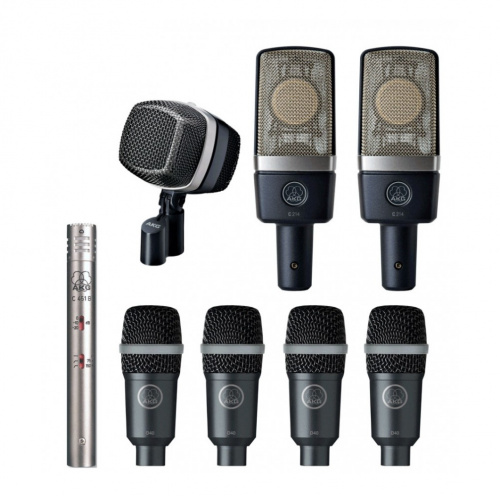 AKG Drumset Premium комплект микрофонов для ударных инструментов: 1x D12VR, 2x C214, 1x C451, 4x D40