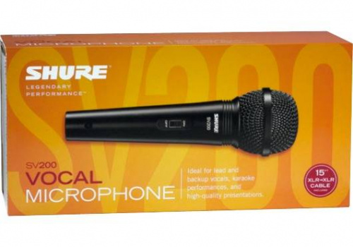 SHURE SV200-A микрофон динамический вокальный с выключателем и кабелем (XLR-XLR), черный фото 5