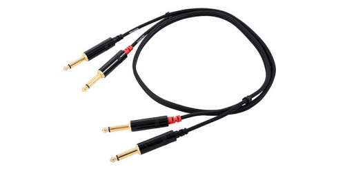 Cordial CFU 0.9 PP кабель сдвоенный джек моно 6.3мм male сдвоенный джек моно 6.3мм male, 0.9м, черны