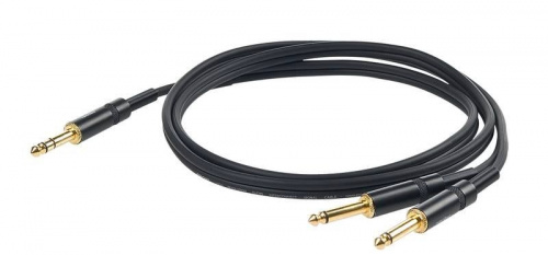 Proel CHLP210LU15 Сценич. кабель, JACK 6.3mm стерео — 2х6.3 Jack моно, длина 1,5m