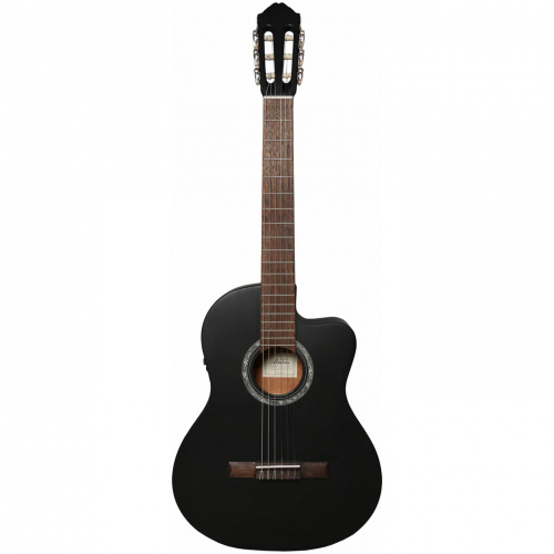 ALMIRES CEC-15 BKS классическая эл-ак. гитара с вырезом, ель/кр.дерево, цвет черный фото 2