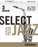 D'ADDARIO WOODWINDS RSF10ASX3M Select Jazz Filed Alto Saxophone Reeds, 3M, 10 BX трости для альт саксофона, размер 3, средние, 1