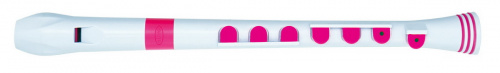 NUVO Recorder+ White/Pink with hard case блок-флейта сопрано, строй С, немецкая система, накладка на клапана, материал АБС пластик, цвет белый/розовый фото 2