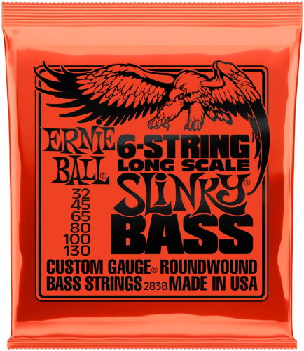 Ernie Ball 2838 струны для 6-струнной бас-гитары Nickel Bass LS Slinky 6 (32-45-65-80-100-130)