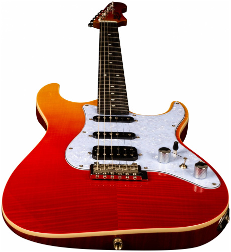 JET JS-600 TRS электрогитара, Stratocaster, корпус кр.дерево/топ клен, HSS, tremolo, цвет TRS фото 8