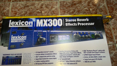 Lexicon MX300 стерео ревербератор/процессор эффектов. ЖК-дисплей, USB-подключение к DAW, возможность использования как аппаратный плагин. Входы/выходы фото 2