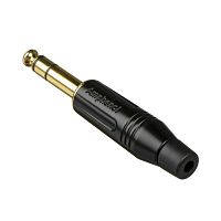 AMPHENOL ACPS-GB-AU джек стерео, кабельный, 6.3 мм, корпус металл, цвет черный, покрытие контакт