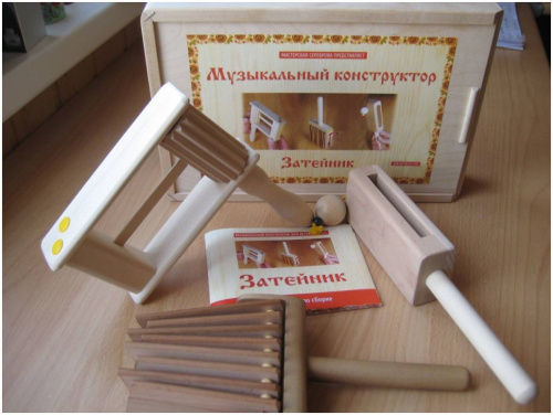 МАСТЕРСКАЯ СЕРЕБРОВА К2-МК-02 Затейник без росписи Музыкальный конструктор 3 предмета фото 2