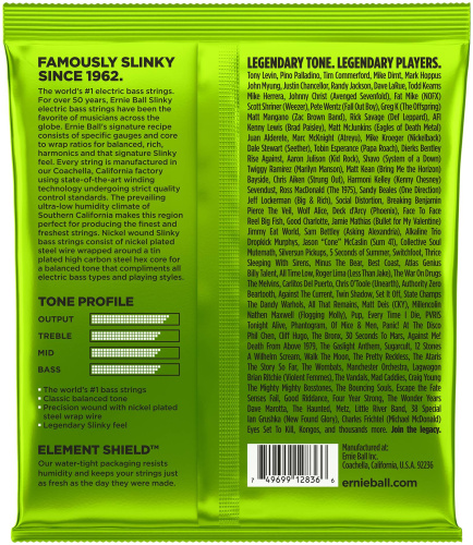 Ernie Ball 2836 струны для 5-струнной бас-гитары Nickel Bass Reguilar Slinky 5 (45-65-80-100-130) фото 2