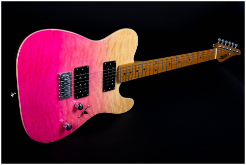 JET JT-450 QTPK электрогитара, Telecaster, корпус липа, топ тигровый клен, цвет PK фото 10