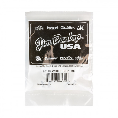 Dunlop 9011R Plastic Fingerpick White 12Pack когти, средние, белые, 12 шт. фото 2