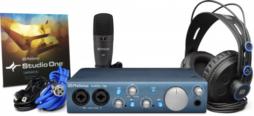 PreSonus AudioBox iTwo Studio комплект для звукозаписи (AudioBox iTwo, Studio One Artist + Capture Duo for iPad, микрофон M7, наушники HD7)