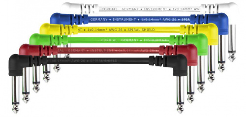 Cordial EI Pack 1 комплект из 5 цветных инструментальных кабеле угловой джек моно 6.3мм угловой джек