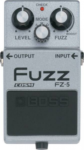BOSS FZ-5 педаль гитарная Fuzz. Регуляторы: Level, Mode и Fuzz. Индикатор Check. Разъемы: вход/выход (гнезда Jack), гнездо для адаптера 9V. Металличес фото 3